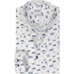 OLYMP - 24/7 Level 5 Body Fit Overhemd - Wit Dobby - Strijkvriendelijk