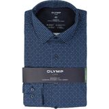 OLYMP - Heren Overhemd - Marine Blauw - Jersey - Modern Fit