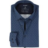 OLYMP - Heren Overhemd - Marine Blauw - Jersey - Modern Fit