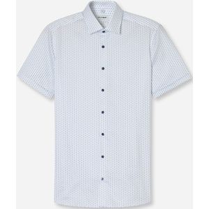 OLYMP - Level 5 - Overhemd - Wit - Dobby Weving - Korte Mouwen