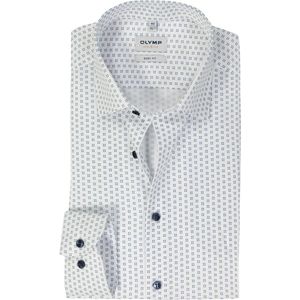 OLYMP Level 5 - Body Fit Overhemd - Wit - Dobby - Mouwlengte 7