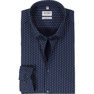 OLYMP Level 5 - Overhemd - Marine Blauw - Dobby - Body Fit