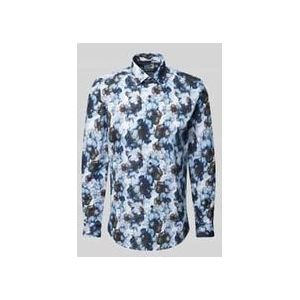 OLYMP - Overhemd - Blauw - Poplin - Body Fit - Lange Mouwen