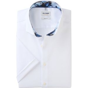 OLYMP - Level 5 - Overhemd - Wit - Body Fit, Korte Mouwen, Easy Iron
