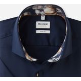 OLYMP - Level 5 - Heren Overhemd - Marine Blauw - Korte Mouwen - Easy Iron