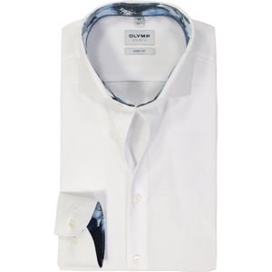OLYMP Level 5 Body Fit Overhemd - Wit - Structuur - Mouwlengte 7