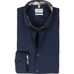 OLYMP Level 5 - Overhemd - Marine Blauw - Structuur