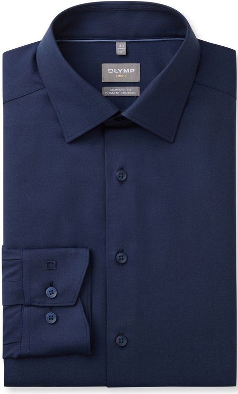 Olymp - Luxor 24/Seven Overhemd - Blauw - Climate Control Vezel