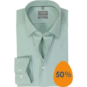 OLYMP - Comfort Fit Overhemd - Lichtgroen - Twill - Strijkvriendelijk