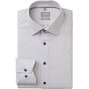 Olymp - Luxor 24/Seven Overhemd - Beige Blauw - Climate Control Vezel