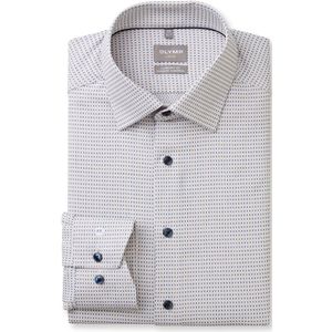 Olymp - Luxor 24/Seven Overhemd - Beige Blauw - Climate Control Vezel