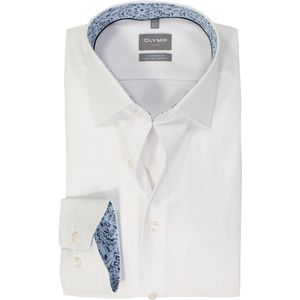 OLYMP comfort fit overhemd - twill - wit - Strijkvriendelijk - Boordmaat: 41