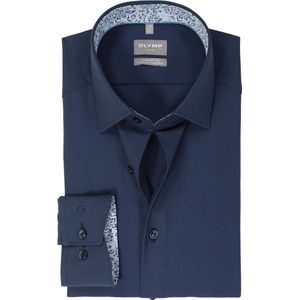 OLYMP - Overhemd - Marine Blauw - Twill - Strijkvriendelijk