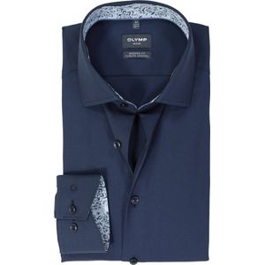 OLYMP 24/7 modern fit overhemd, twill, marine blauw