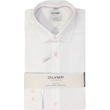 OLYMP - Level 5 - Overhemd - Wit - Body Fit, Popeline, Lange Mouwen, Easy Iron