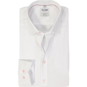 OLYMP - Level 5 - Overhemd - Wit - Body Fit, Popeline, Lange Mouwen, Easy Iron
