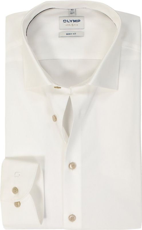 OLYMP - Level 5 - Body Fit Overhemd - Lichtbeige - Popeline