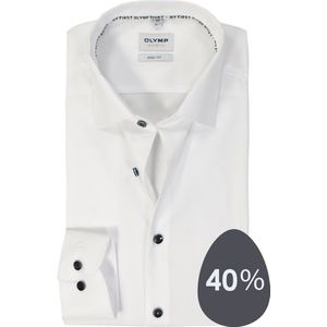 OLYMP Level 5 body fit overhemd, twill, wit
