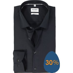 OLYMP Level 5 body fit overhemd, twill, zwart