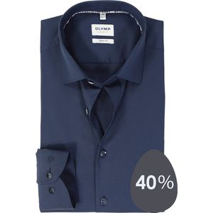 OLYMP - Level 5 Body Fit - Overhemd - Marine Blauw - Twill