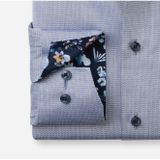 OLYMP - Heren Overhemd - Marine Blauw - Structuurweving - Comfort Fit