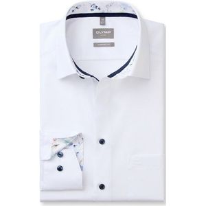 OLYMP - Heren Overhemd - Wit - Comfort Fit - Strijkvrij