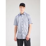 OLYMP modern fit overhemd - korte mouw - structuur - marine blauw - Strijkvrij - Boordmaat: 46