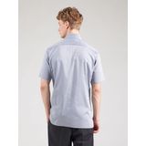 OLYMP modern fit overhemd - korte mouw - structuur - marine blauw - Strijkvrij - Boordmaat: 46