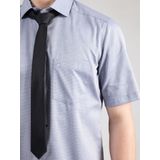 OLYMP modern fit overhemd - korte mouw - structuur - marine blauw - Strijkvrij - Boordmaat: 46