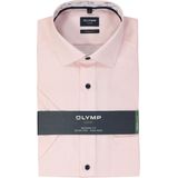 OLYMP - Modern Fit - Overhemd - Roze - Korte Mouw - Strijkvrij