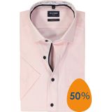 OLYMP - Modern Fit - Overhemd - Roze - Korte Mouw - Strijkvrij