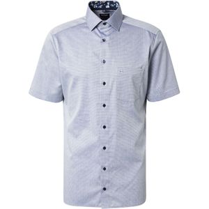 OLYMP modern fit overhemd, korte mouw, structuur, marine blauw