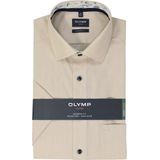 OLYMP - Overhemd - Beige - Korte Mouwen - Strijkvrij - Modern Fit