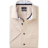 OLYMP - Overhemd - Beige - Korte Mouwen - Strijkvrij - Modern Fit
