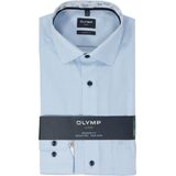 OLYMP - Modern Fit Overhemd - Structuur - Lichtblauw - 100% Katoen