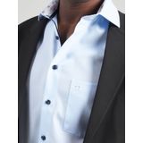 OLYMP - Modern Fit Overhemd - Structuur - Lichtblauw - 100% Katoen