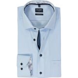 OLYMP - Modern Fit Overhemd - Structuur - Lichtblauw - 100% Katoen