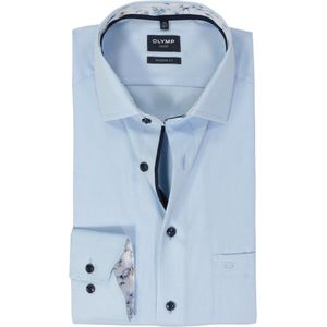 OLYMP - Modern Fit Overhemd - Structuur - Lichtblauw - 100% Katoen