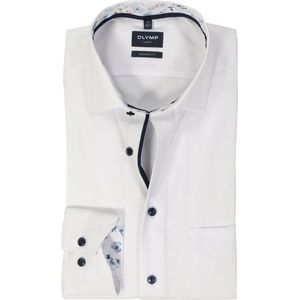 OLYMP - Modern Fit Overhemd - Wit - Strijkvrij - Kent Kraag