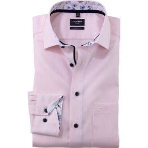 OLYMP Luxor Overhemd - Roze - Katoen/Polyester - Lange Mouwen