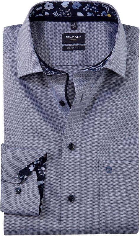 Olymp - Overhemd - Donkerblauw - 100% Katoen - Modern Fit