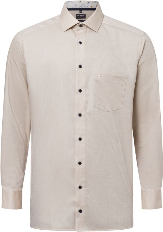 OLYMP Luxor Hemd Structure Beige - Größe 45