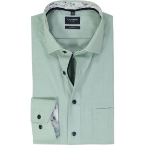 OLYMP modern fit overhemd, mouwlengte 7, structuur, groen