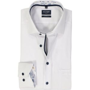 OLYMP - Modern Fit Overhemd - Wit - Structuurweving