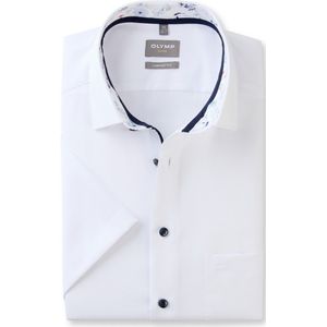 OLYMP comfort fit overhemd, korte mouw, structuur, wit