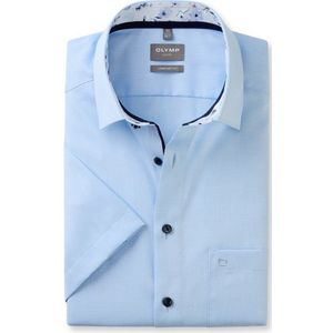 OLYMP comfort fit overhemd, korte mouw, structuur, lichtblauw