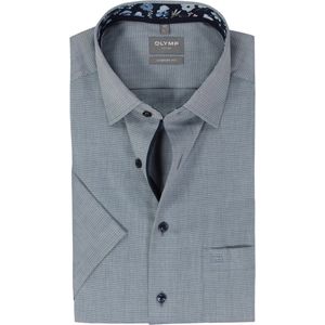 OLYMP comfort fit overhemd, korte mouw, structuur, marine blauw