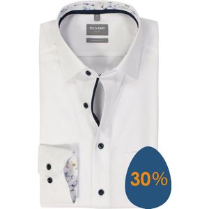 OLYMP - Comfort Fit Overhemd - Wit - 100% Katoen - Strijkvrij