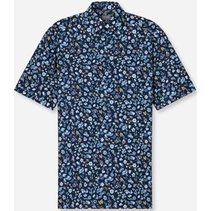 OLYMP - Overhemd - Marine Blauw - Poplin - Korte Mouwen