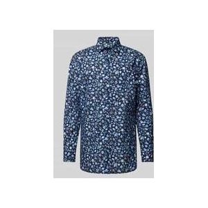OLYMP - Overhemd - Marine Blauw - Poplin - Lange Mouwen